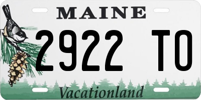 ME license plate 2922TO