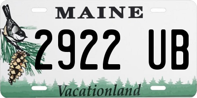 ME license plate 2922UB