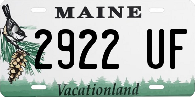 ME license plate 2922UF