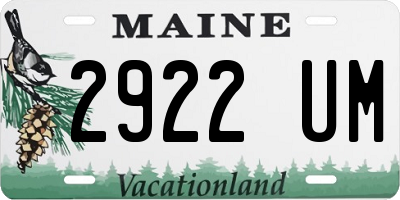 ME license plate 2922UM