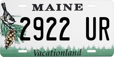 ME license plate 2922UR