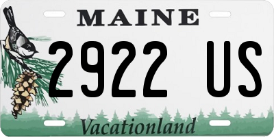 ME license plate 2922US