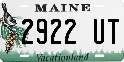 ME license plate 2922UT