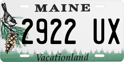ME license plate 2922UX