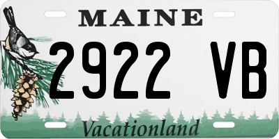 ME license plate 2922VB