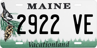 ME license plate 2922VE