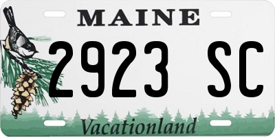 ME license plate 2923SC