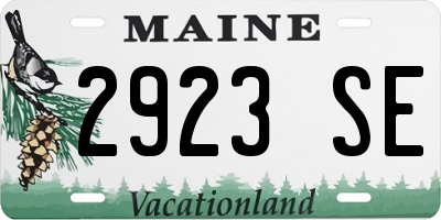 ME license plate 2923SE