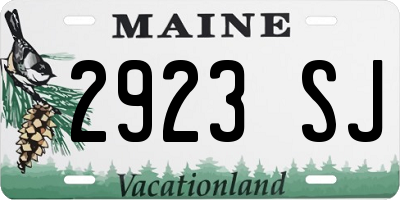 ME license plate 2923SJ
