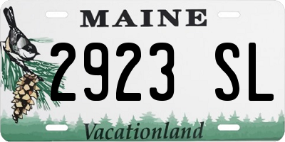 ME license plate 2923SL