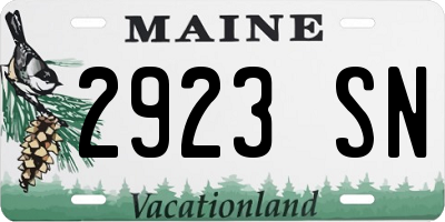 ME license plate 2923SN