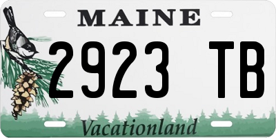 ME license plate 2923TB