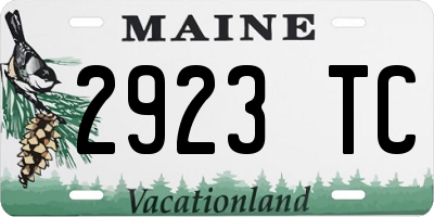 ME license plate 2923TC