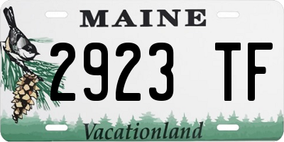 ME license plate 2923TF