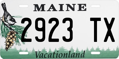 ME license plate 2923TX
