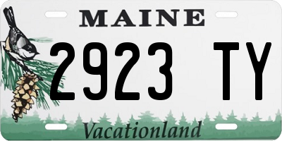 ME license plate 2923TY