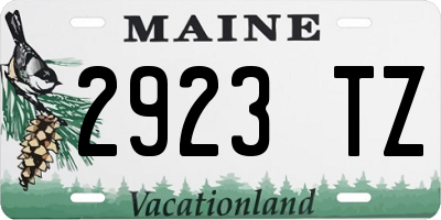 ME license plate 2923TZ