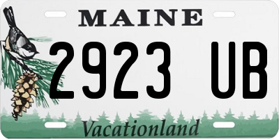 ME license plate 2923UB