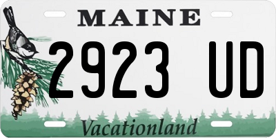ME license plate 2923UD