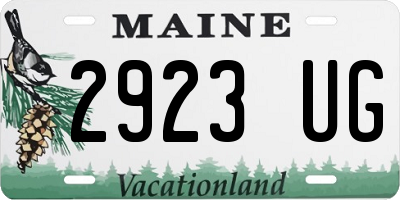 ME license plate 2923UG
