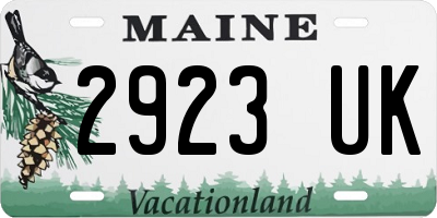 ME license plate 2923UK