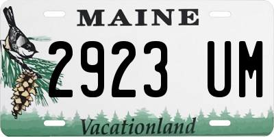 ME license plate 2923UM