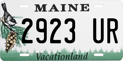 ME license plate 2923UR
