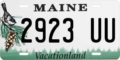 ME license plate 2923UU