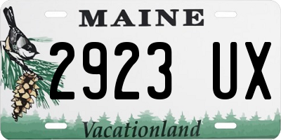 ME license plate 2923UX