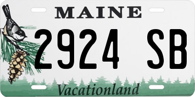 ME license plate 2924SB