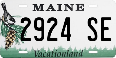 ME license plate 2924SE