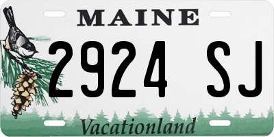 ME license plate 2924SJ