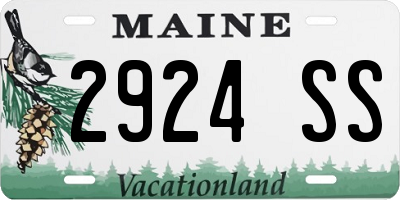 ME license plate 2924SS