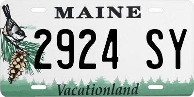 ME license plate 2924SY