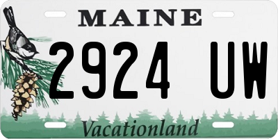 ME license plate 2924UW