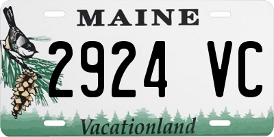 ME license plate 2924VC