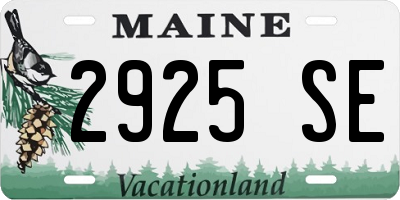 ME license plate 2925SE