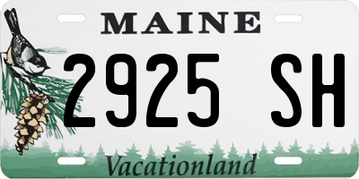 ME license plate 2925SH