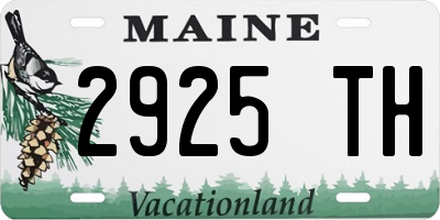 ME license plate 2925TH