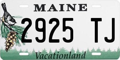 ME license plate 2925TJ