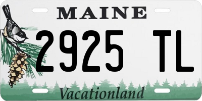 ME license plate 2925TL