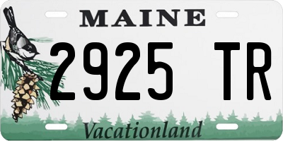 ME license plate 2925TR