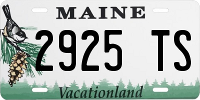 ME license plate 2925TS