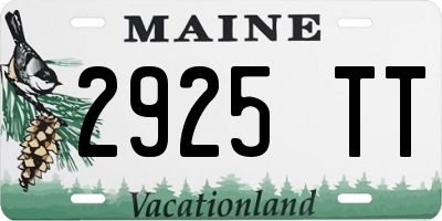 ME license plate 2925TT