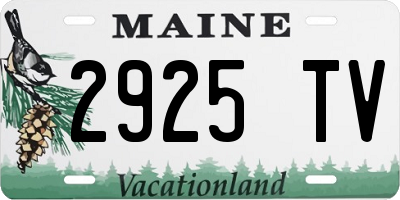 ME license plate 2925TV