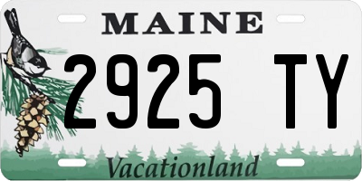ME license plate 2925TY