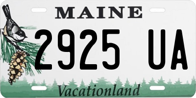 ME license plate 2925UA