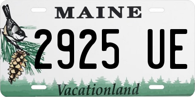 ME license plate 2925UE