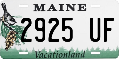 ME license plate 2925UF