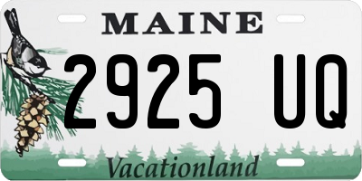 ME license plate 2925UQ